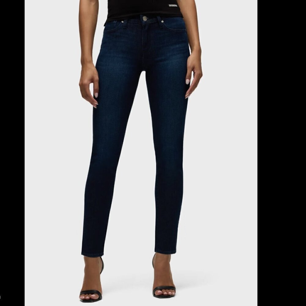 Hudson Women's Size 27 Nico Mid-Rise Super Skinny Jean Dark Wash Delu Stretch